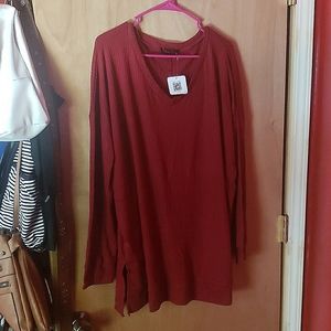 Burgundy V-neck Top